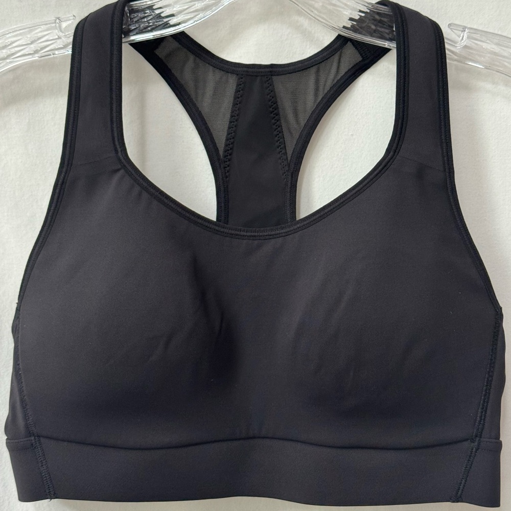 Athleta Racerback Sports Bra Black 36B/C